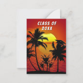 Tropical Sunset Graduation Invitation template Notitiekaartje (Achterkant)