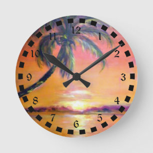 Tropical Sunset in beautiful Florida Ronde Klok