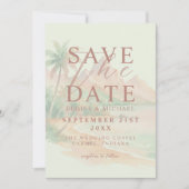 Tropical Sunset Island Beach Photo Wedding Save The Date (Voorkant)