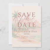 Tropical Sunset Island Beach Photo Wedding Save The Date (Voorkant)