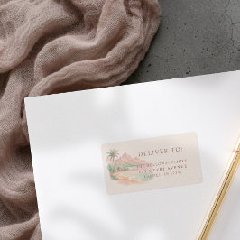 Tropical Sunset Island Beach Watercolor Wedding Etiket