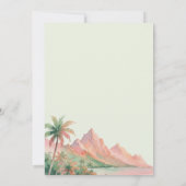 Tropical Sunset Island Beach Watercolor Wedding Kaart (Achterkant)