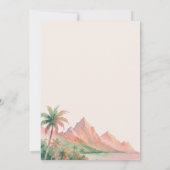 Tropical Sunset Island Beach Watercolor Wedding Kaart (Achterkant)