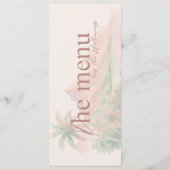 Tropical Sunset Island Beach Watercolor Wedding  Menu (Achterkant)