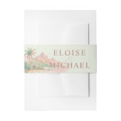Tropical Sunset Island Beach Watercolor Wedding Uitnodigingen Wikkel (Voorkant Voorbeeld)
