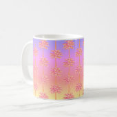 Tropical Sunset Island Meisje Roze Palmboom Mok (Voorkant links)