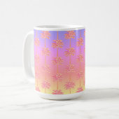 Tropical Sunset Island Meisje Roze Palmboom Mok (Voorkant links)