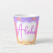 Tropical Sunset Island Meisje Roze Palmboom Mok (Voorkant)