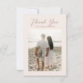 Tropical Sunset Island Watercolor Wedding Photo Bedankkaart (Voorkant)