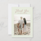 Tropical Sunset Island Watercolor Wedding Photo Bedankkaart (Voorkant)