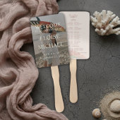 Tropical Sunset Island Wedding Photo Program Fan Handwaaier