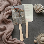 Tropical Sunset Island Wedding Photo Program Fan Handwaaier
