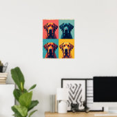 Tropical Sunset Labrador Retriever Pop Art Grid Poster (Thuiskantoor)
