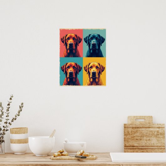 Tropical Sunset Labrador Retriever Pop Art Grid Poster (Keuken)