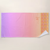 Tropical Sunset Ombre Seashell Shell Elegant Strandlaken (Voorkant)