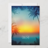Tropical Sunset Palm Beach Vrijgezellenfeest Kaart (Achterkant)