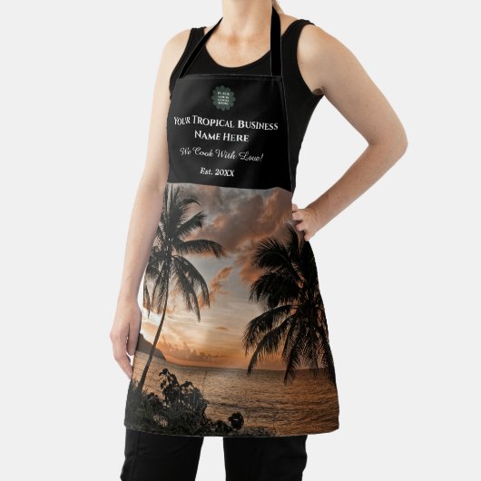 Tropical Sunset Palm Trees Ocean Business Custom Schort (Insitu)