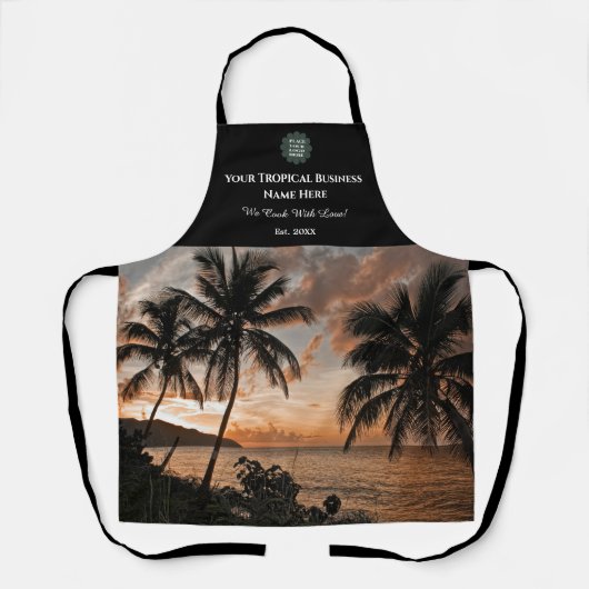 Tropical Sunset Palm Trees Ocean Business Custom Schort (Voorkant)
