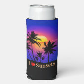 Tropical Sunset Palm Trees Seltzer Blikjeskoeler (Seltzer Voorkant)