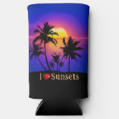 Tropical Sunset Palm Trees Seltzer Blikjeskoeler (Voorkant)