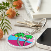 Tropical Sunset Paradise Acrylic Keychain (Voorkant Rechts)
