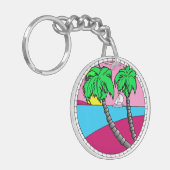 Tropical Sunset Paradise Acrylic Keychain (Voorkant Links)