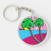Tropical Sunset Paradise Acrylic Keychain (Voorkant)