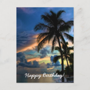 Tropical Sunset Paradise Birthday Card Briefkaart