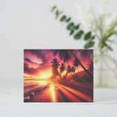 Tropical Sunset Paradise - Briefkaart (Staand voorkant)