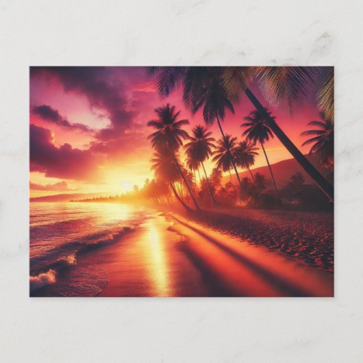 Tropical Sunset Paradise - Briefkaart (Voorkant)
