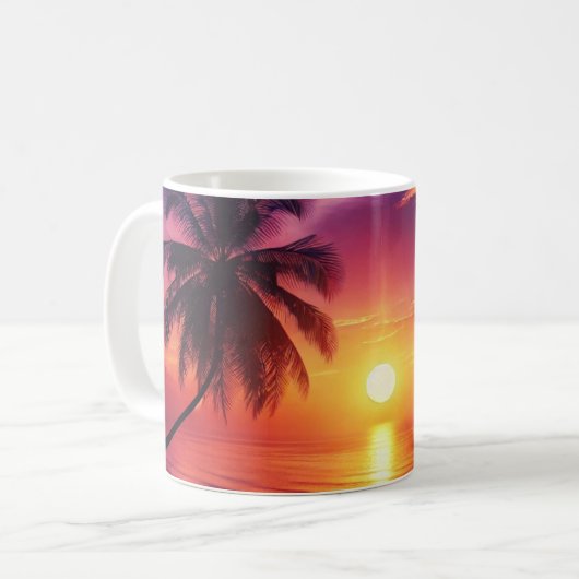 Tropical Sunset Paradise Mok – Ocean Uitzicht Gift (Voorkant links)