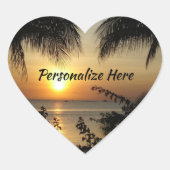 Tropical Sunset Paradise Square Sticker (Voorkant)