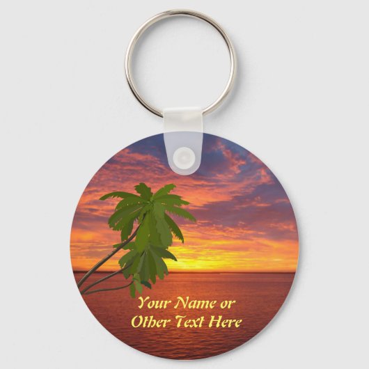 Tropical Sunset Personalized Sleutelhanger (Voorkant)