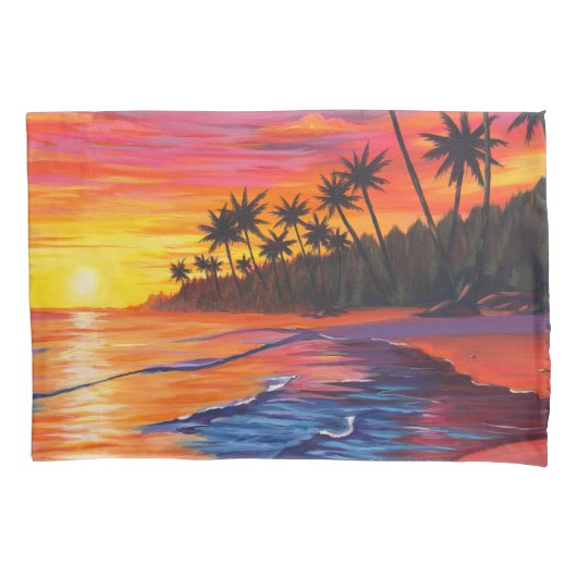 Tropical Sunset Pillow Case Kussensloop (Voorkant)