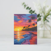 Tropical Sunset Postcard Briefkaart (Staand voorkant)