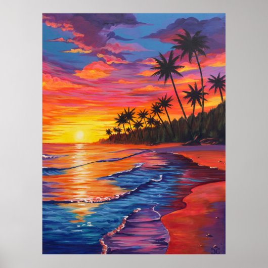 Tropical Sunset Poster (Voorkant)