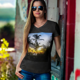Tropical Sunset Print T-shirt