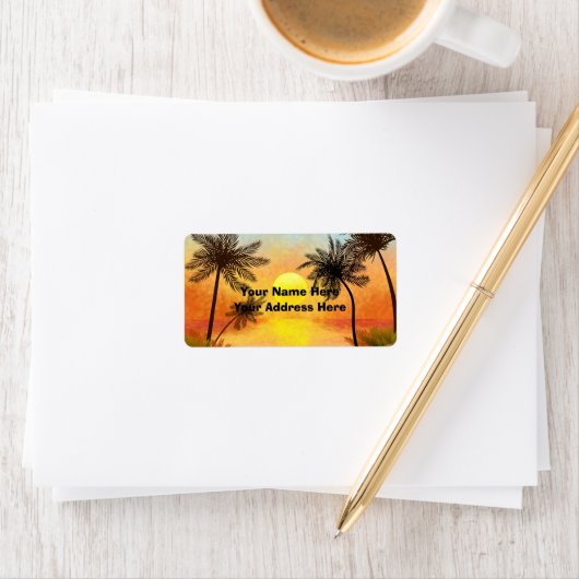 Tropical Sunset Return Address Label (Insitu)