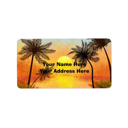 Tropical Sunset Return Address Label (Voorkant)