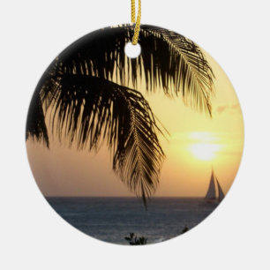 Tropical Sunset Sail Ornament