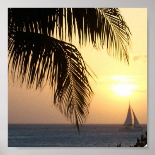 Tropical Sunset Sail Print (Voorkant)