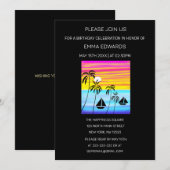 Tropical Sunset Sailing Birthday Kaart (Voorkant / Achterkant)