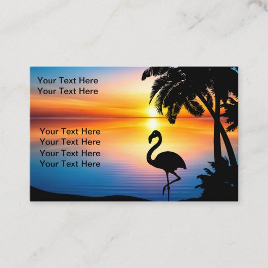 Tropical Sunset Scenic Business Cards Design Visitekaartje (Voorkant)