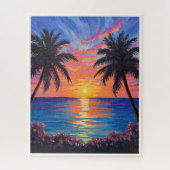 Tropical Sunset – Vibrant Ocean Puzzle Legpuzzel (Verticaal)