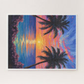 Tropical Sunset – Vibrant Ocean Puzzle Legpuzzel (Horizontaal)