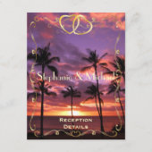 Tropical Sunset Weddenschappen Reception Card Informatiekaartje (Voorkant)