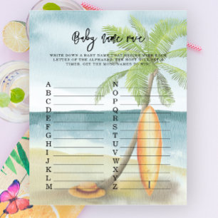 Tropical surf beach - Baby naam race spel