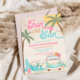 Tropical Surf Birthday Invitation Kaart