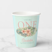 Tropical Surf Board The Big One 1e Verjaardag Papieren Bekers (Achterkant)