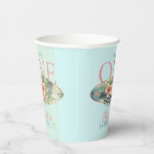 Tropical Surf Board The Big One 1e Verjaardag Papieren Bekers (Rechts)